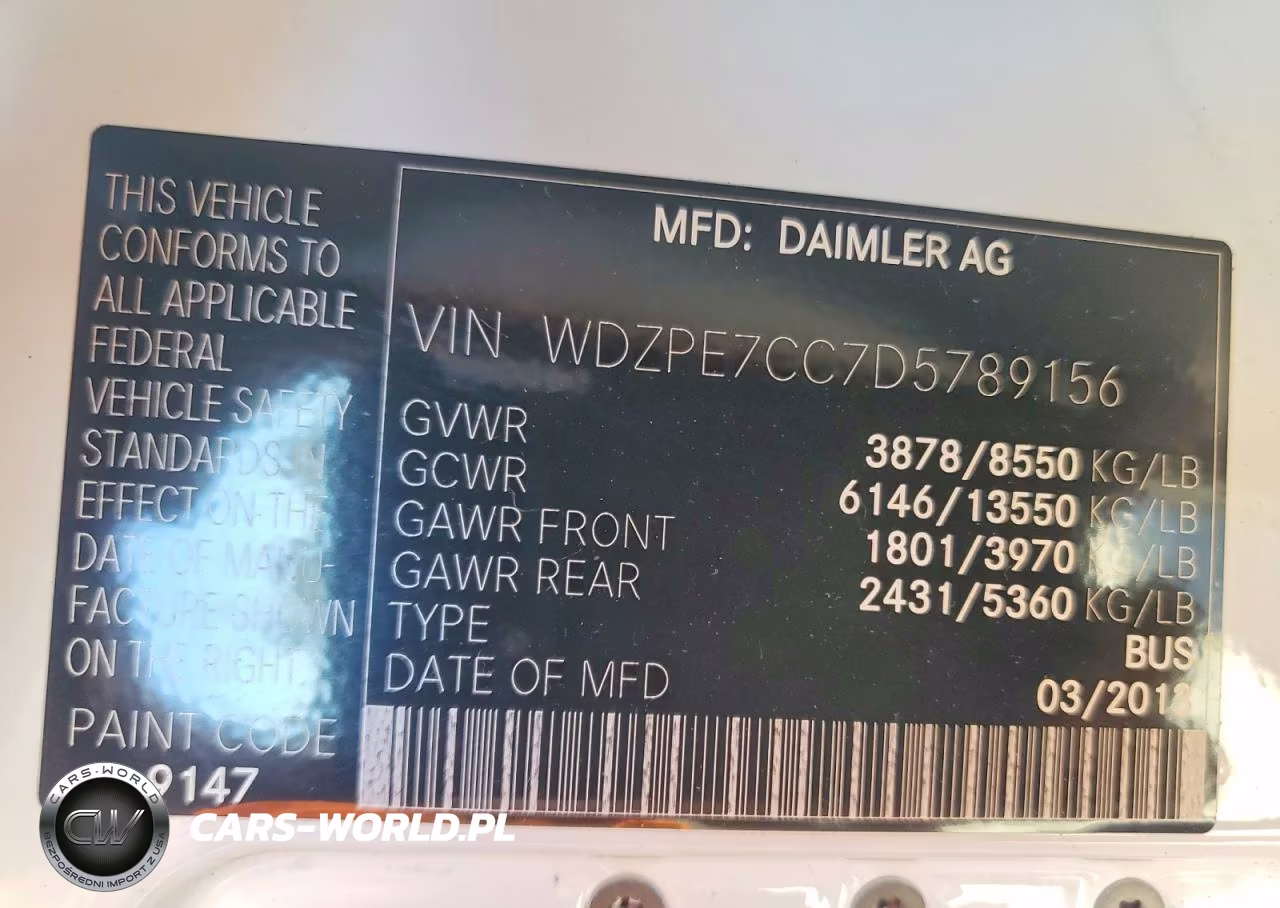 2013 Mercedes Benz Sprinter Delivery Van VIN:WDZPE7CC7D5789156 - 14