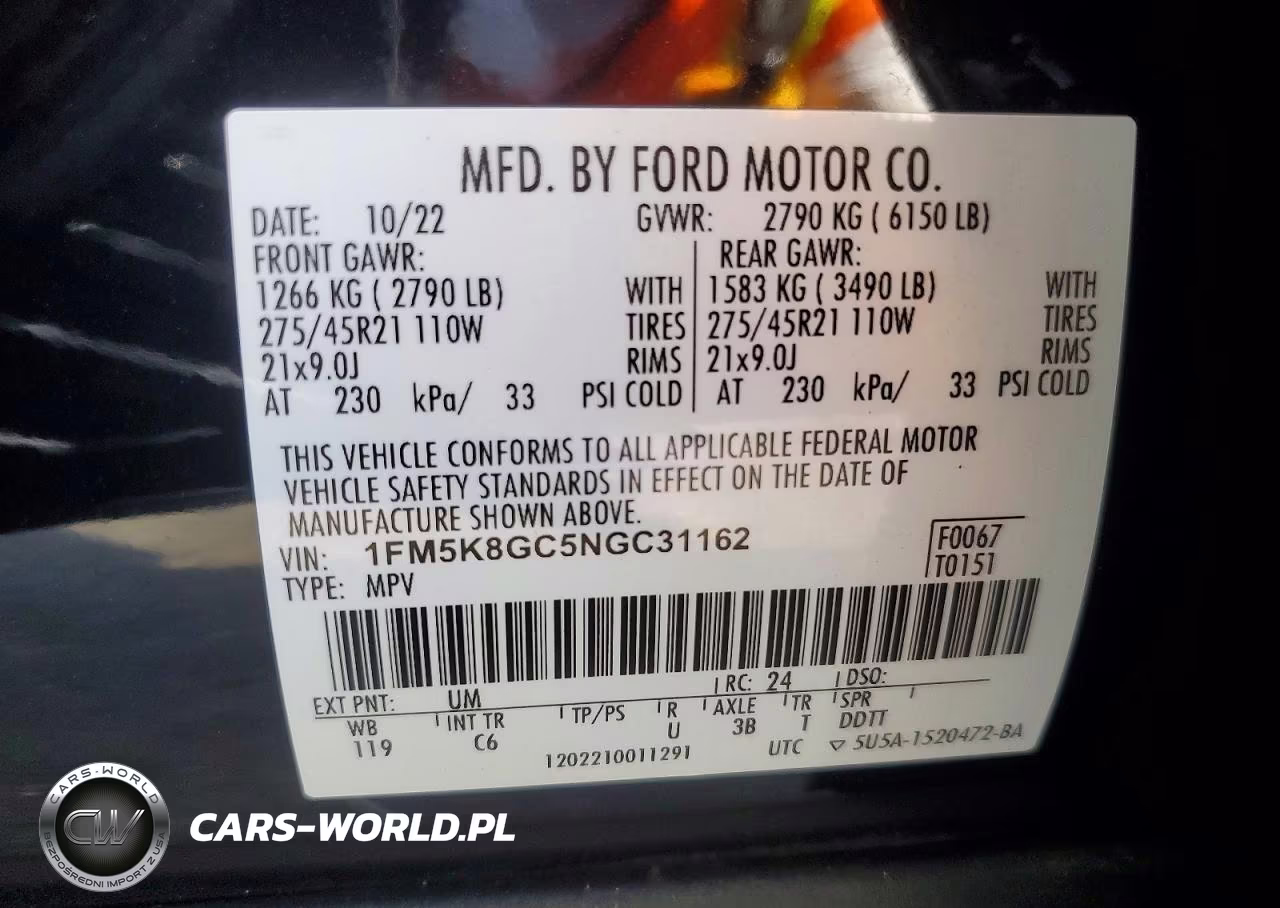 2022 Ford Explorer St VIN:1FM5K8GC5NGC31162 - 13