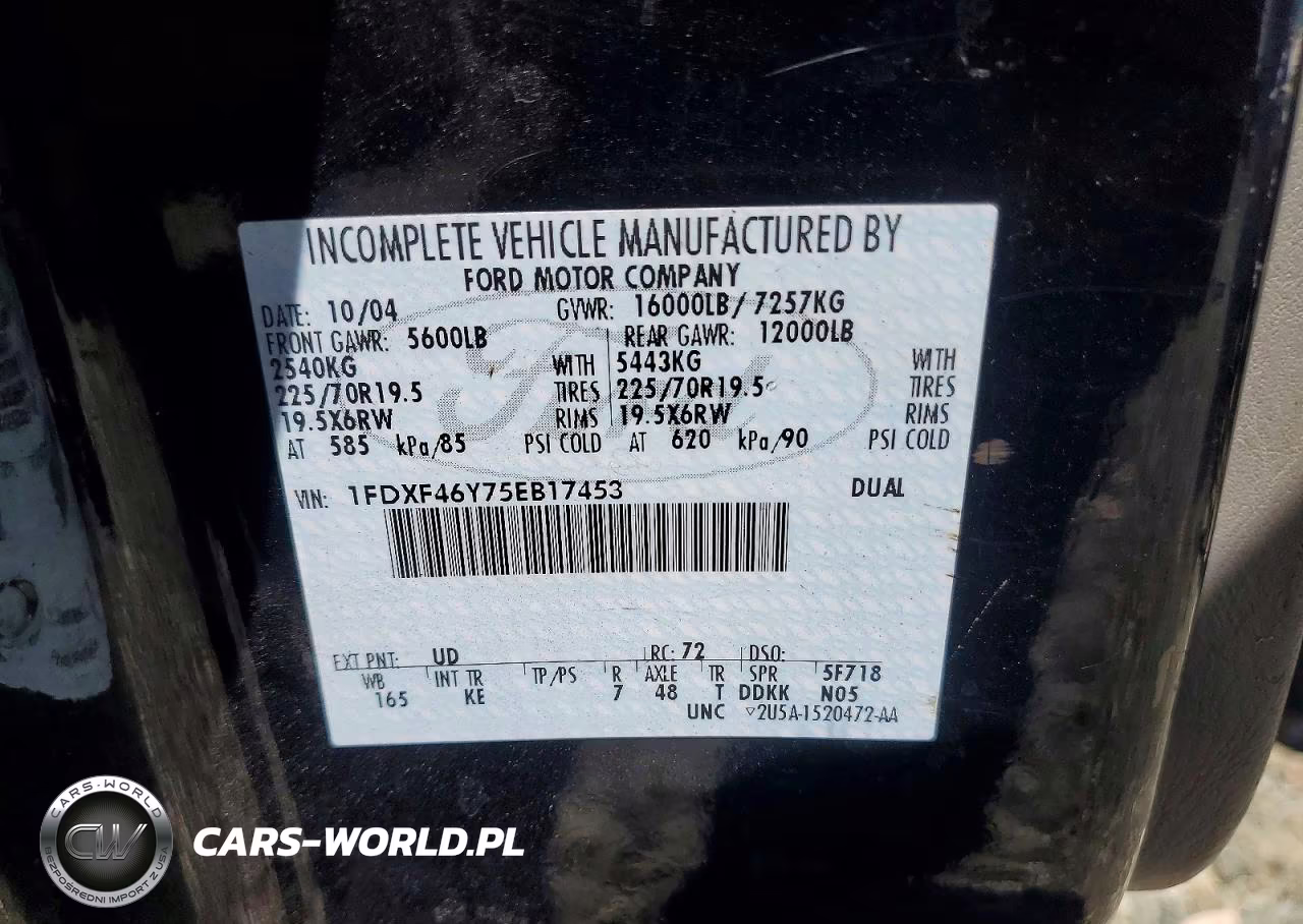 2005 Ford F450 Super Duty VIN:1FDXF46Y75EB17453 - 12