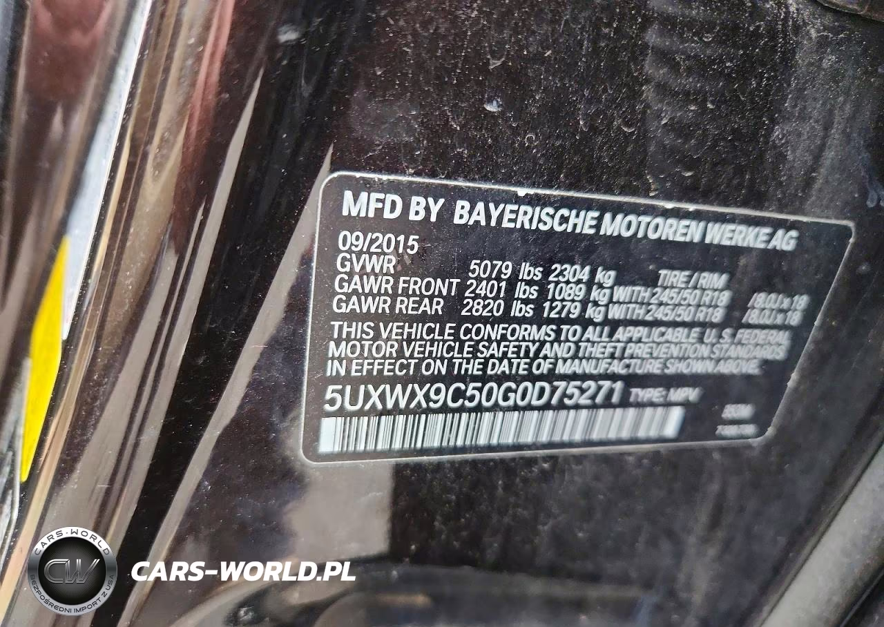2016 BMW X3 xDrive28I VIN:5UXWX9C50G0D75271 - 13