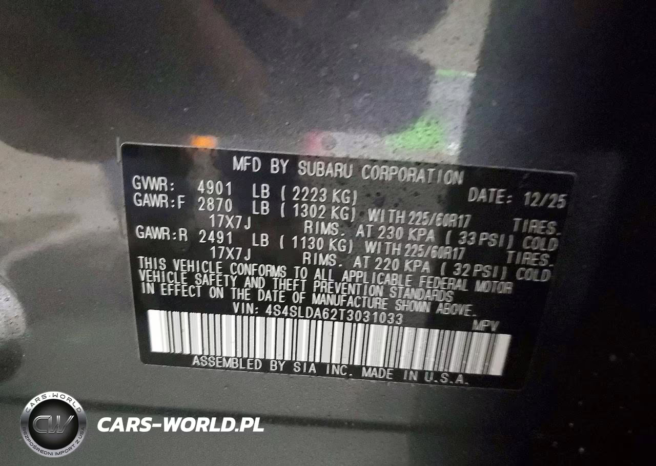 2026 Subaru Forester VIN:4S4SLDA62T3031033 - 14