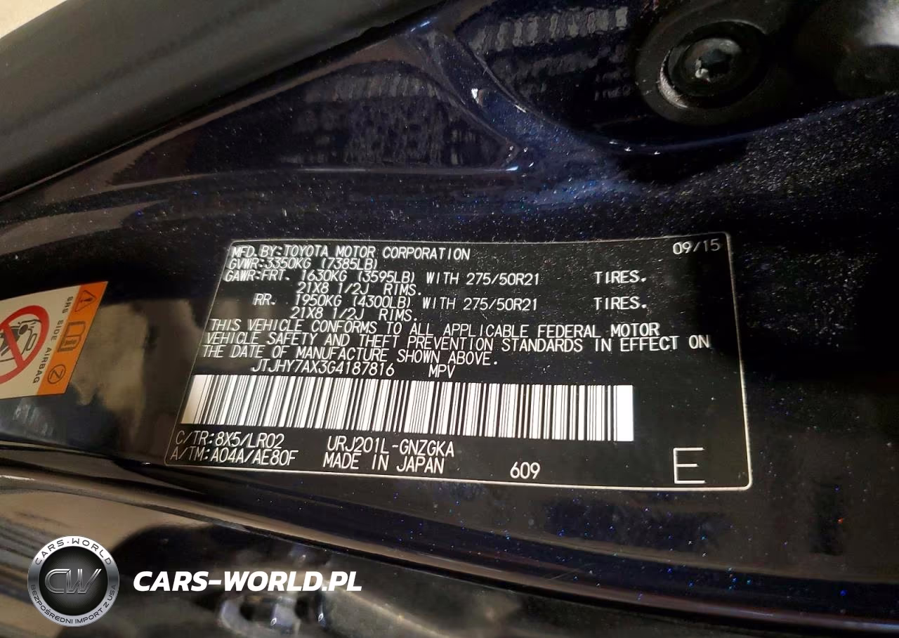 2016 Lexus Lx 570 Base VIN:JTJHY7AX3G4187816 - 13