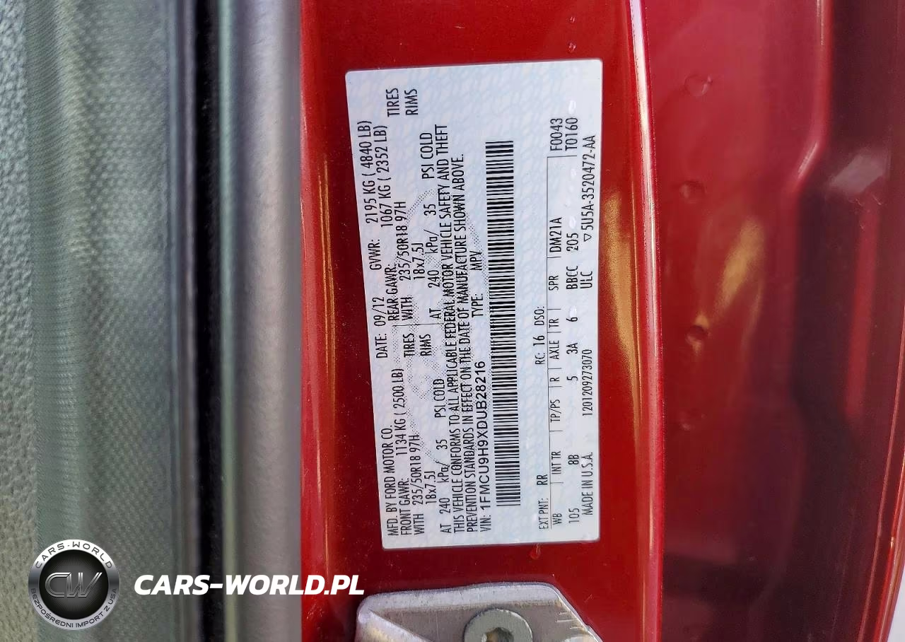 2013 Ford Escape Sel VIN:1FMCU9H9XDUB28216 - 13