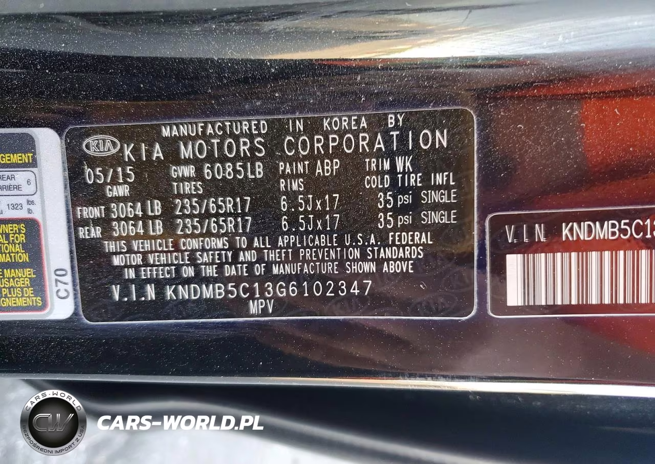 2016 Kia Sedona Lx VIN:KNDMB5C13G6102347 - 13
