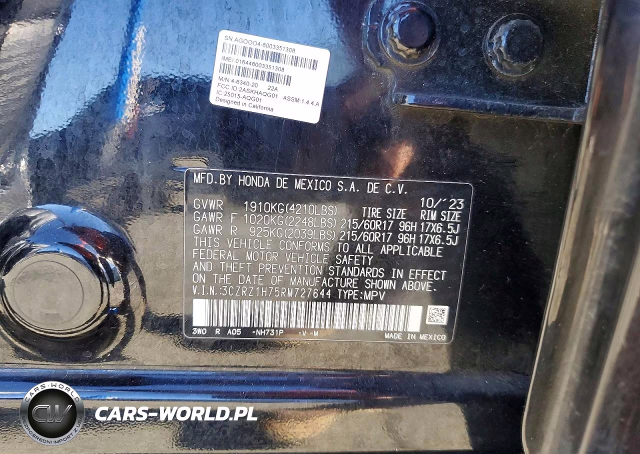 2024 Honda Hr-V Exl VIN:3CZRZ1H75RM727644 - 13