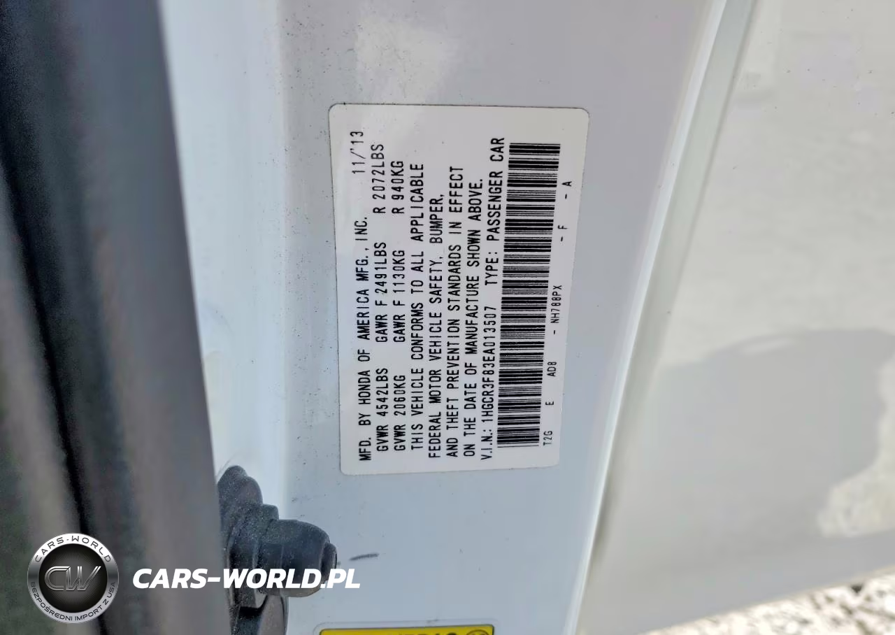 2014 Honda Accord Exl VIN:1HGCR3F83EA013507 - 12