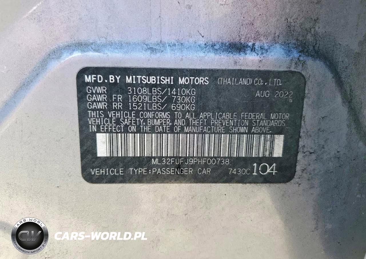 2023 Mitsubishi Mirage G4 Es VIN:ML32FUFJ9PHF00738 - 12