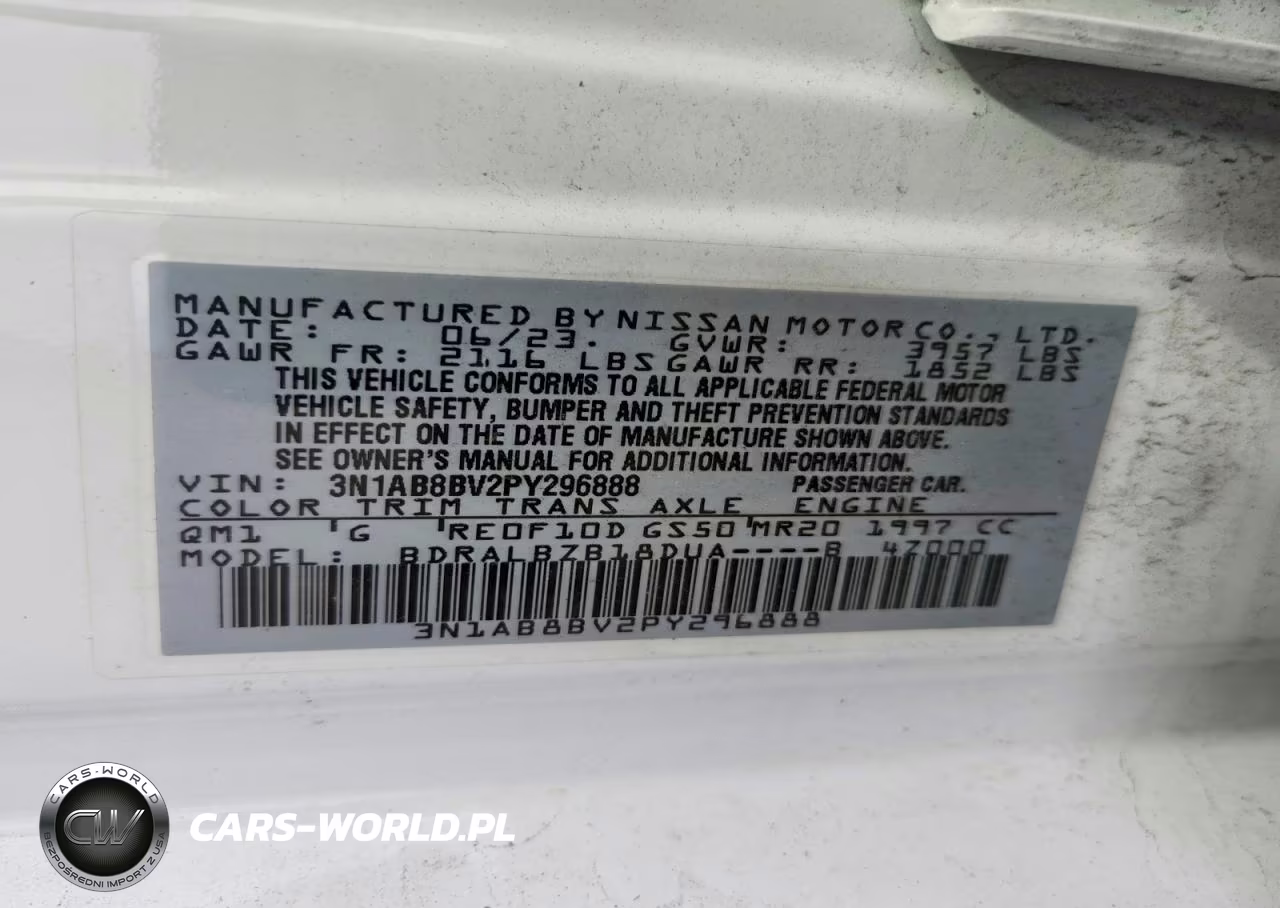 2023 Nissan Sentra S VIN:3N1AB8BV2PY296888 - 12