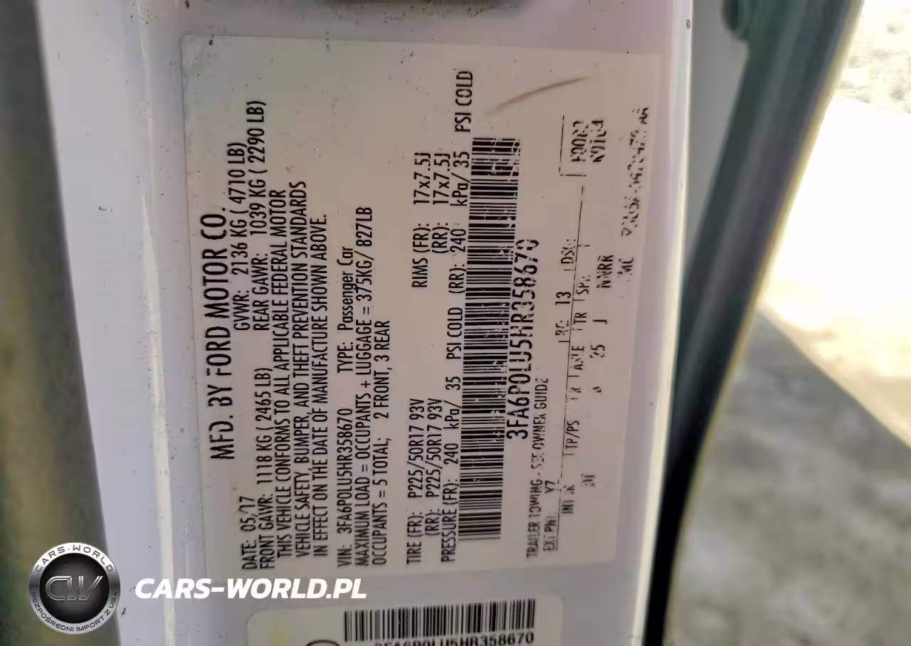 2017 Ford Fusion Se Hybrid VIN:3FA6P0LU5HR358670 - 12