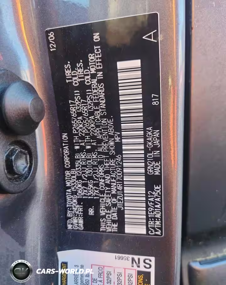 2007 Toyota 4Runner Sr5 VIN:JTEZU14R170091246 - 13
