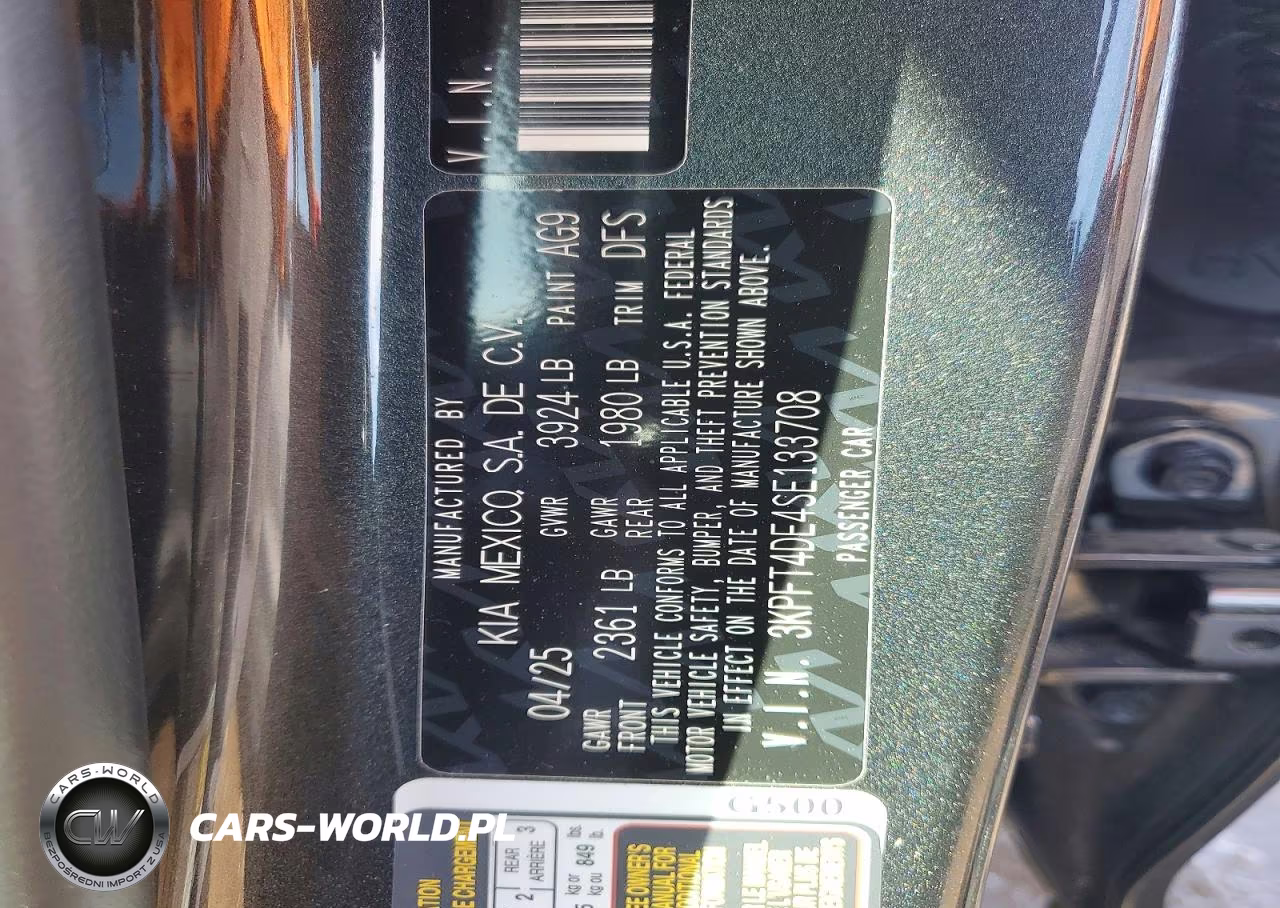 2025 Kia K4 Lxs VIN:3KPFT4DE4SE133708 - 12