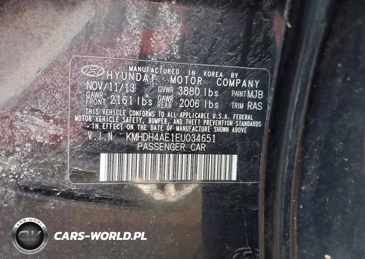 2014 Hyundai Elantra Limited VIN:KMHDH4AE1EU034651 - 12