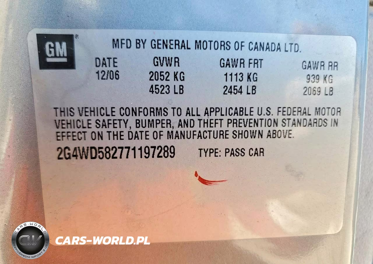 2007 Buick Lacrosse Cxl VIN:2G4WD582771197289 - 13