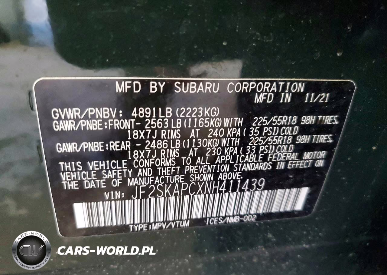 2022 Subaru Forester Limited VIN:JF2SKAPCXNH411439 - 13