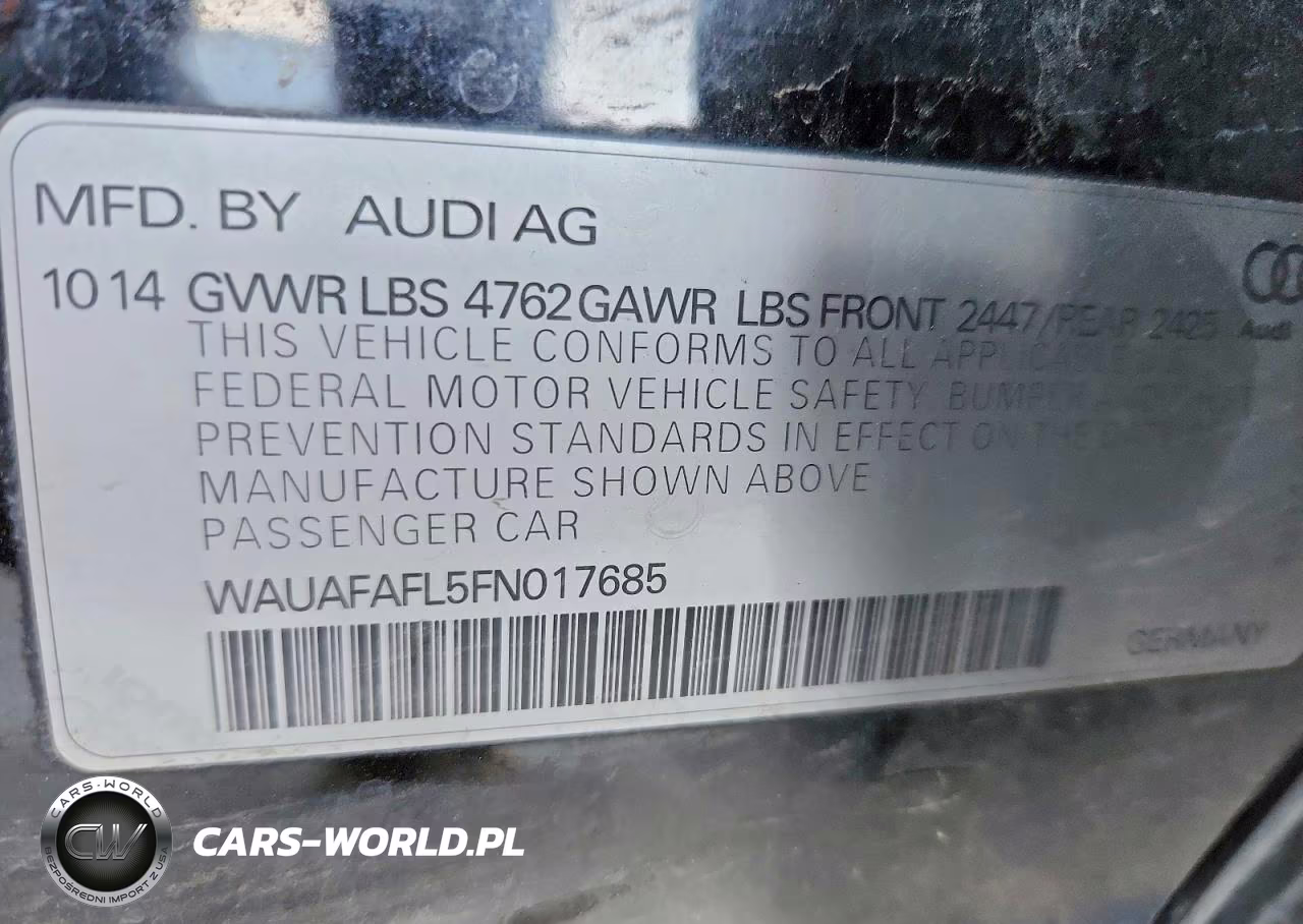 2015 Audi A4 VIN:WAUAFAFL5FN017685 - 12