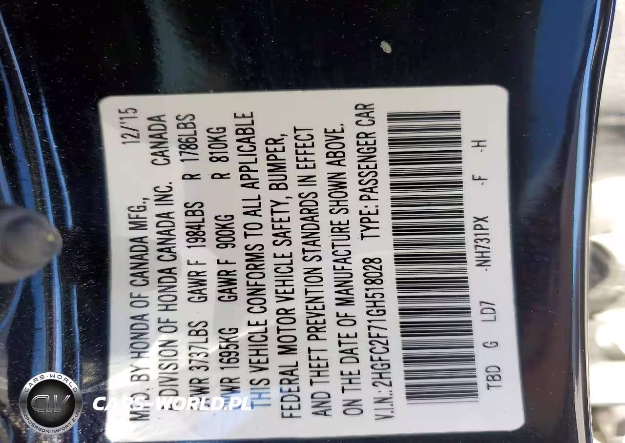 2016 Honda Civic Ex VIN:2HGFC2F71GH518028 - 12