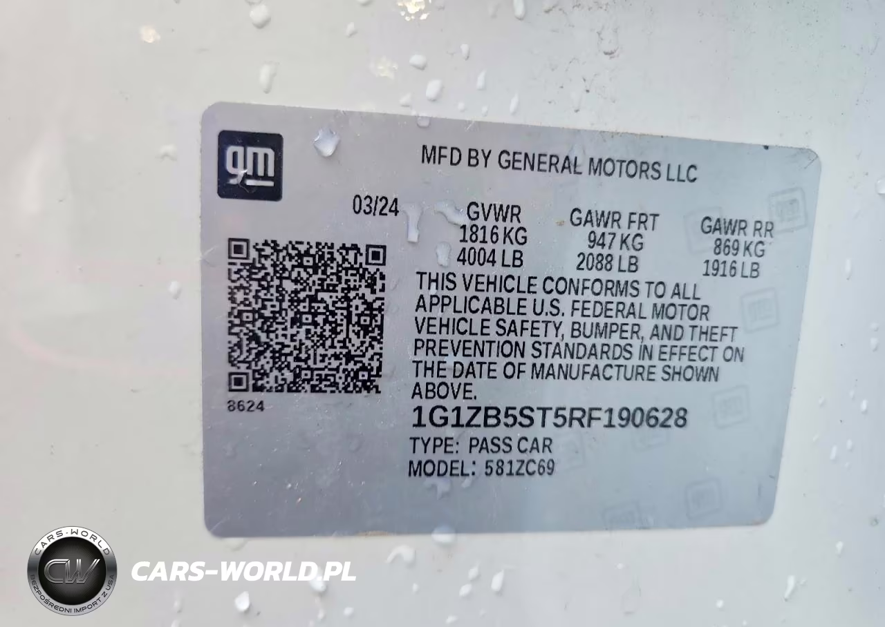 2024 Chevrolet Malibu Ls VIN:1G1ZB5ST5RF190628 - 12