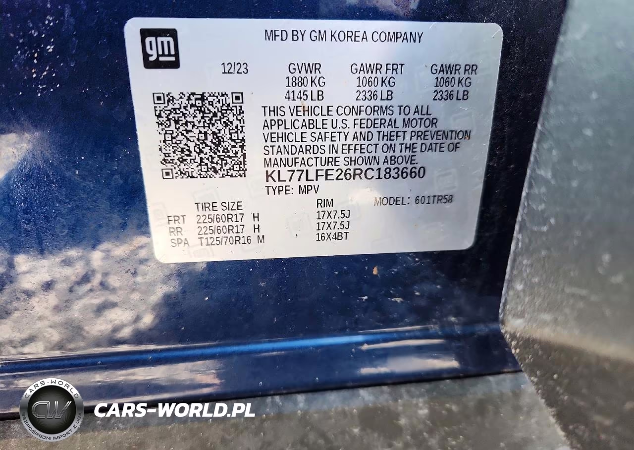 2024 Chevrolet Trax Ls VIN:KL77LFE26RC183660 - 12