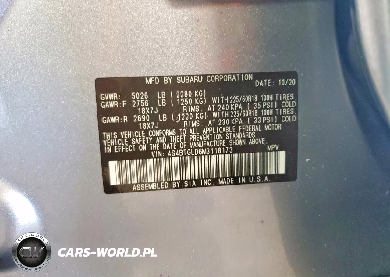 2021 Subaru Outback Onyx Edition Xt VIN:4S4BTGLD6M3118173 - 12
