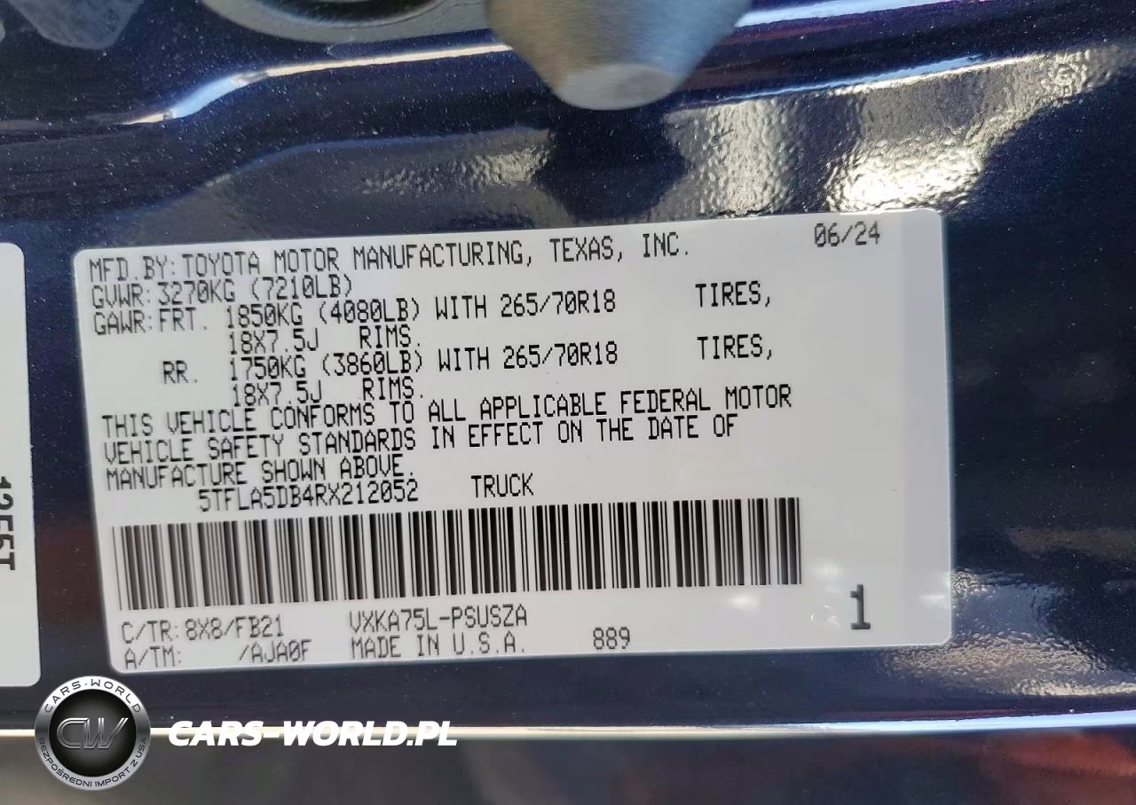 2024 Toyota Tundra Sr5 VIN:5TFLA5DB4RX212052 - 12