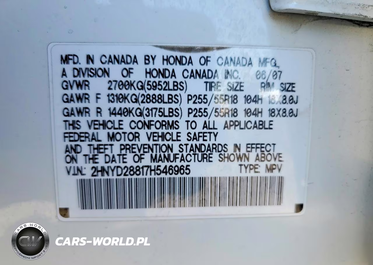 2007 Acura Mdx Sport VIN:2HNYD28817H546965 - 13