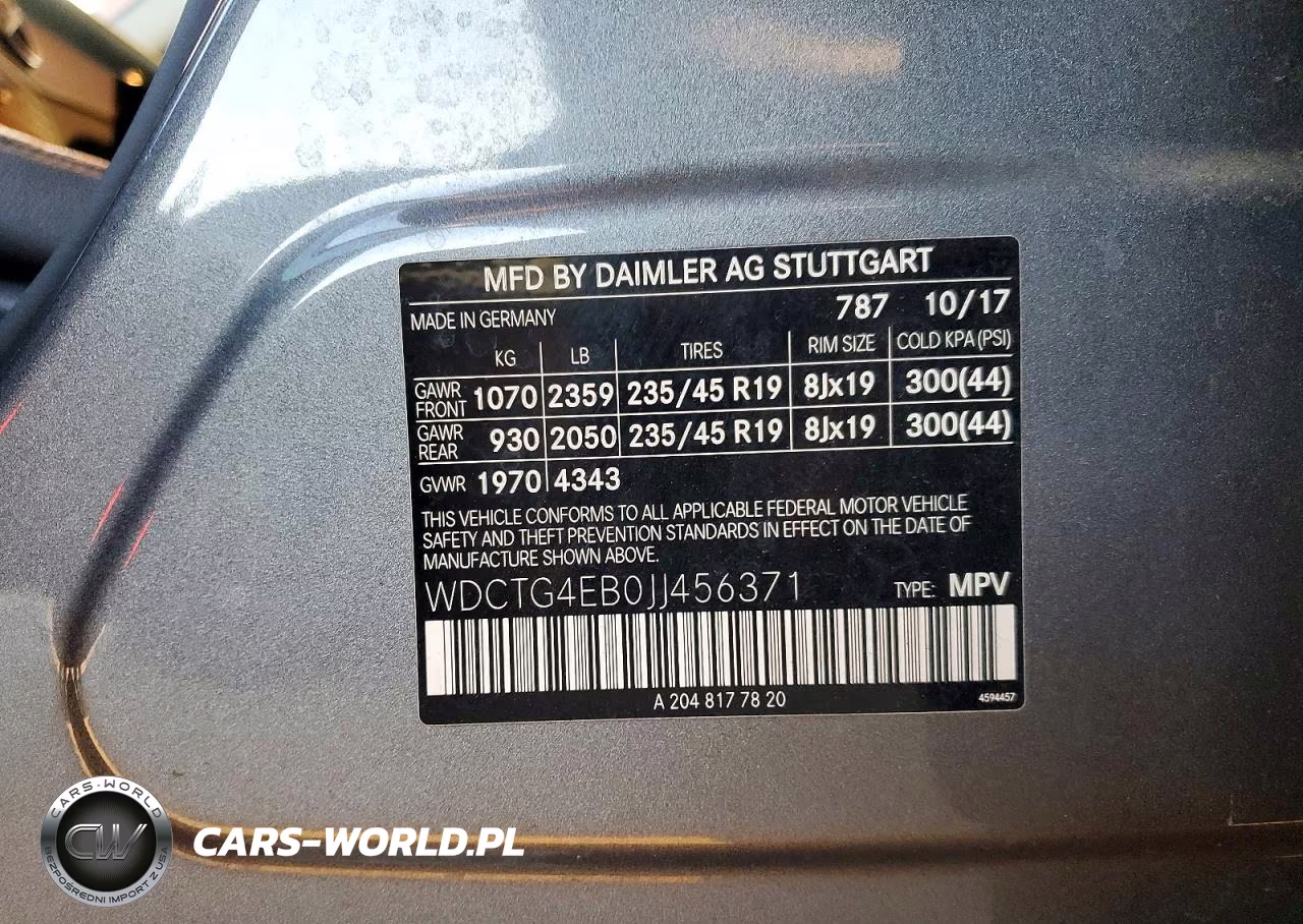 2018 Mercedes-Benz Gla 250 VIN:WDCTG4EB0JJ456371 - 13