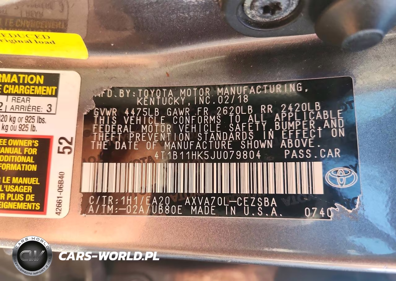2018 Toyota Camry Se VIN:4T1B11HK5JU079804 - 12