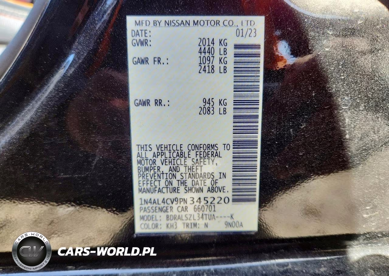 2023 Nissan Altima Sr VIN:1N4AL4CV9PN345220 - 13