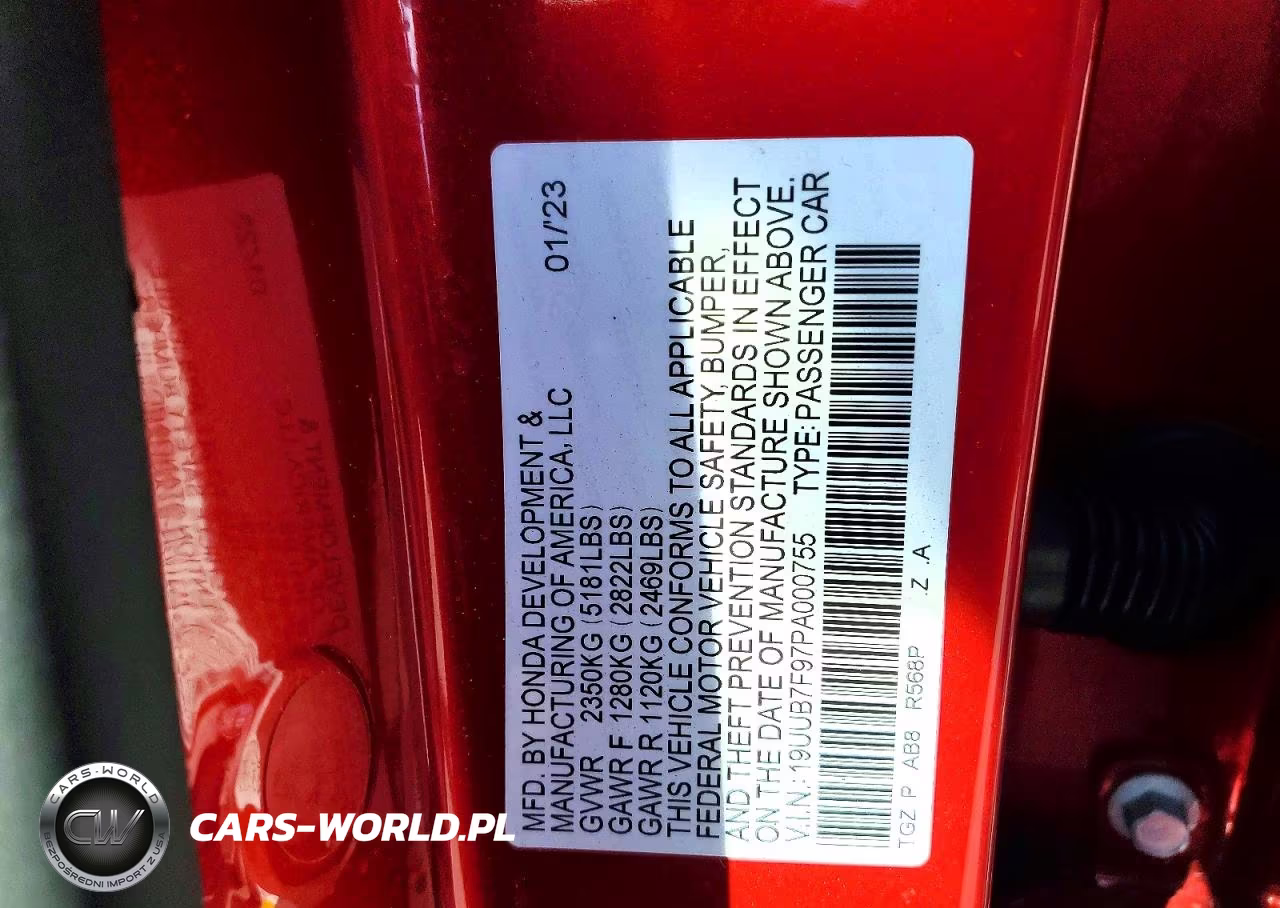 2023 Acura Tlx Type S VIN:19UUB7F97PA000755 - 12