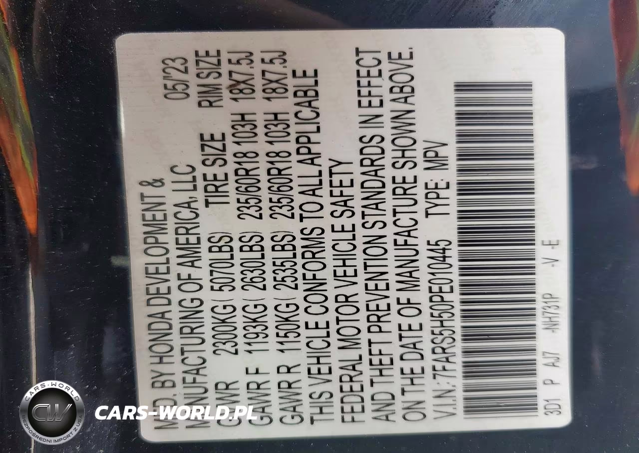 2023 Honda Cr-V Sport VIN:7FARS5H50PE010445 - 13