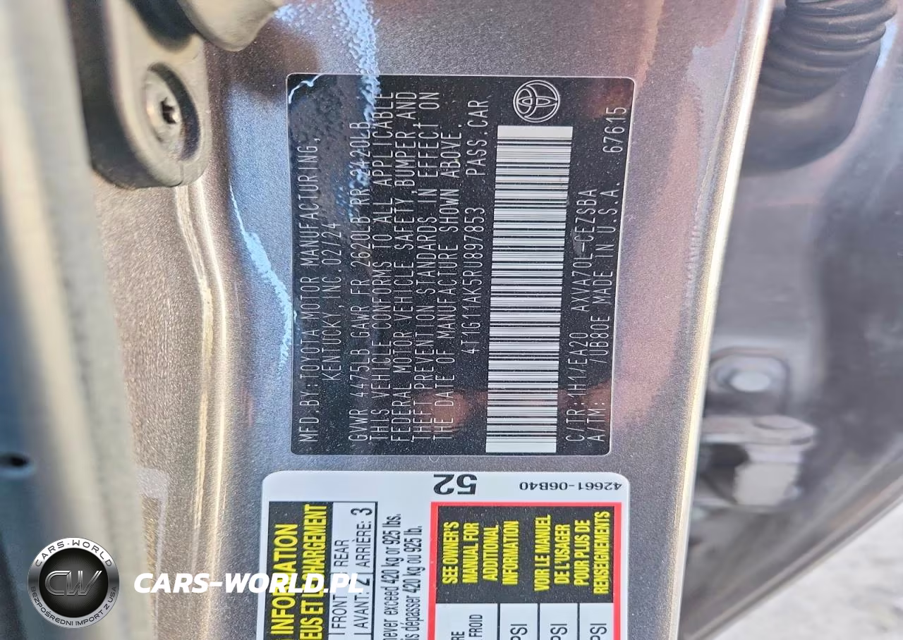 2024 Toyota Camry Se VIN:4T1G11AK5RU897853 - 12