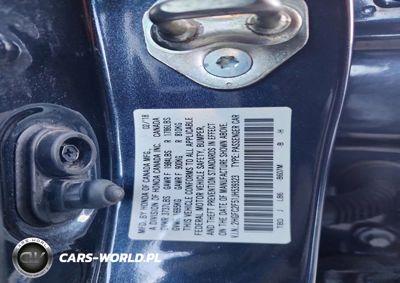 2018 Honda Civic Lx VIN:2HGFC2F51JH539323 - 12