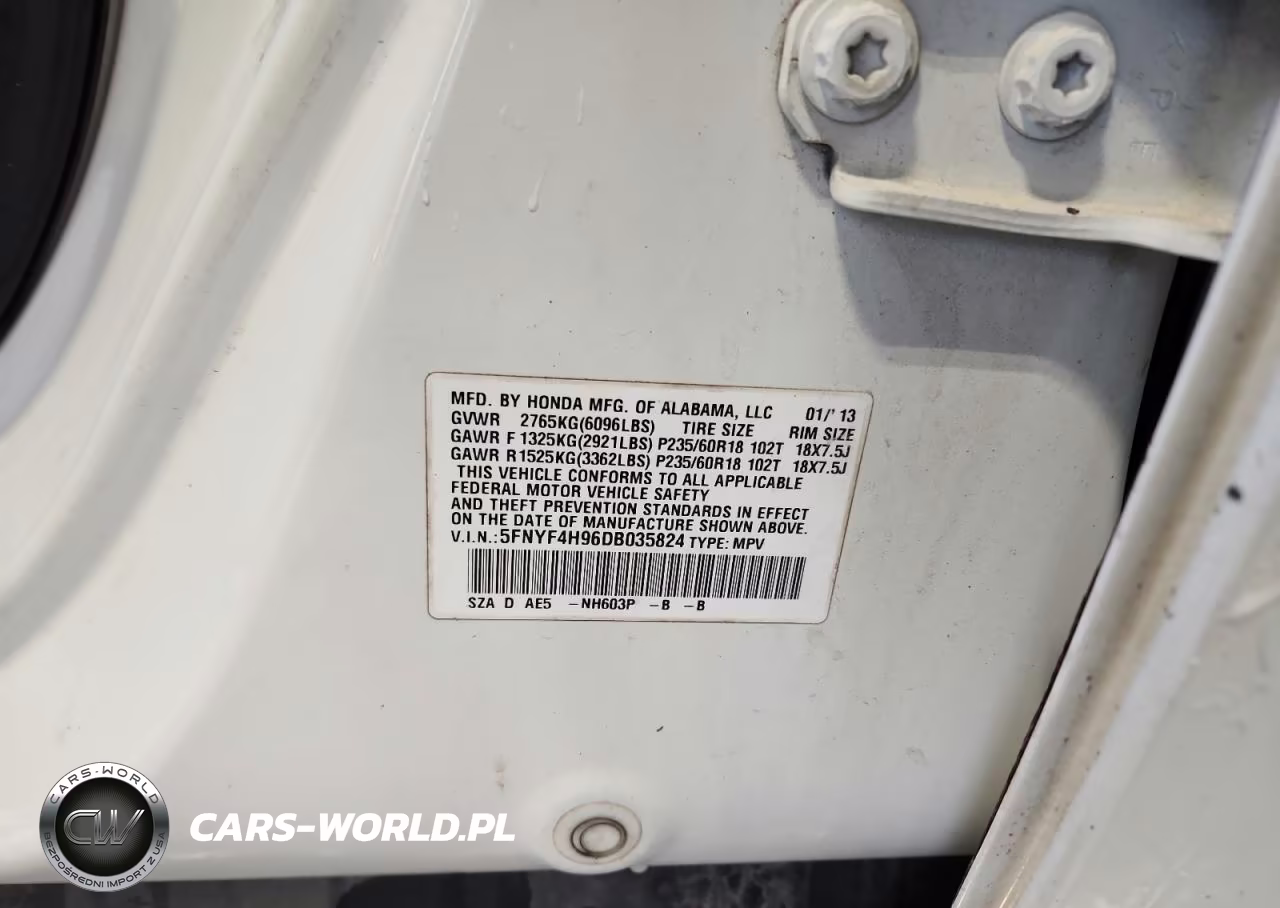 2013 Honda Pilot Touring VIN:5FNYF4H96DB035824 - 13