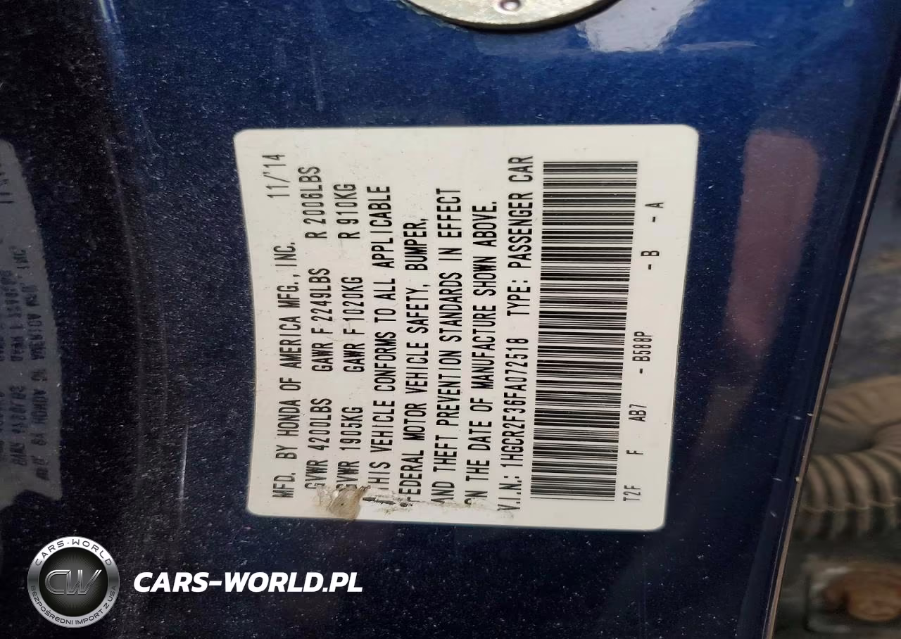 2015 Honda Accord Lx VIN:1HGCR2F36FA072518 - 12