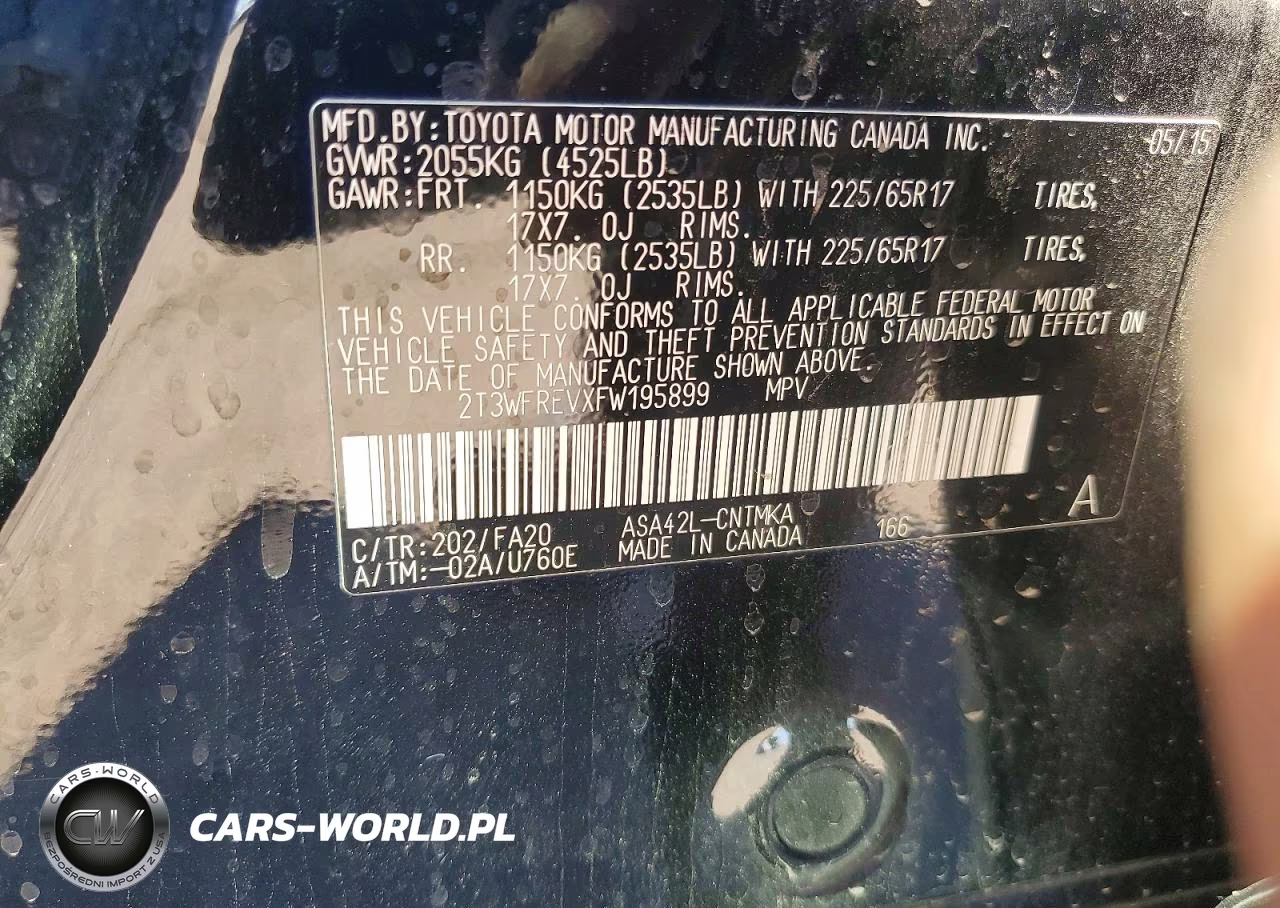 2015 Toyota Rav4 Xle VIN:2T3WFREVXFW195899 - 13