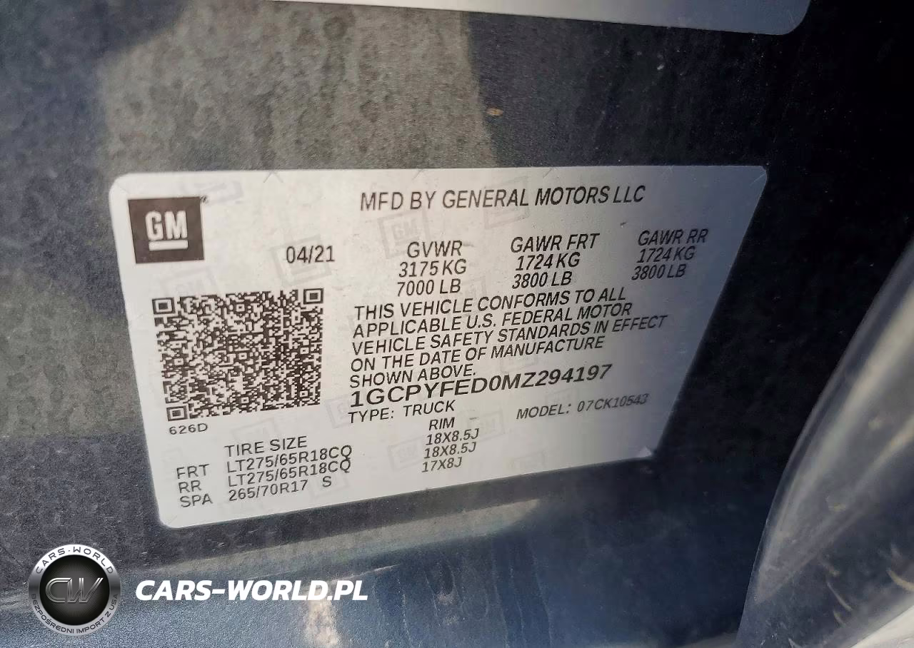 2021 Chevrolet Silverado K1500 Lt Trail Boss VIN:1GCPYFED0MZ294197 - 12
