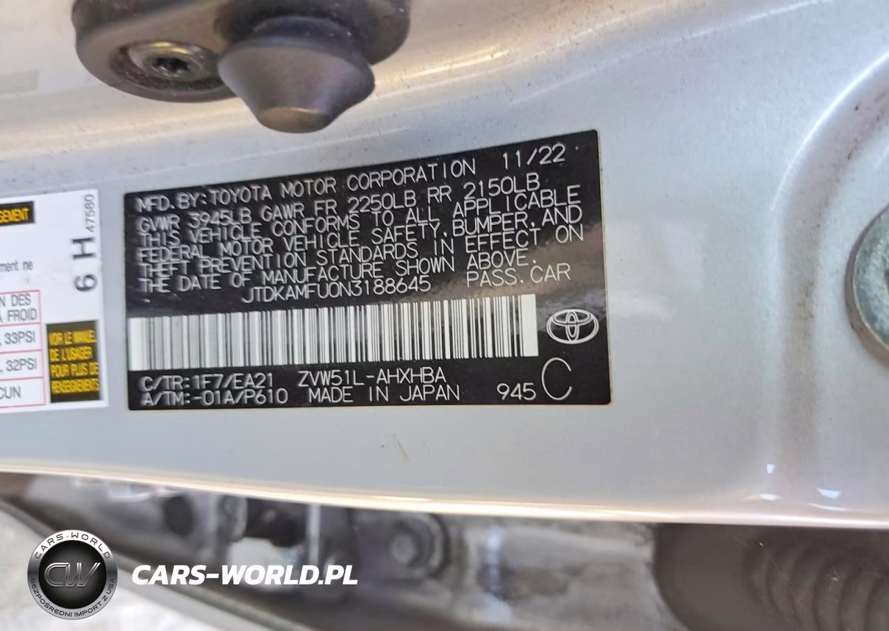 2022 Toyota Prius Limited VIN:JTDKAMFU0N3188645 - 14