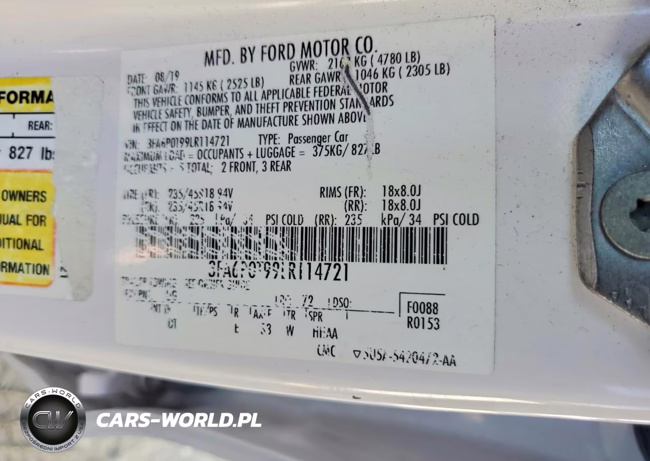 2020 Ford Fusion Se VIN:3FA6P0T99LR114721 - 13