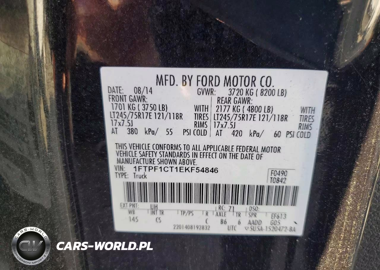 2014 Ford F150 Utility - Service Truck VIN:1FTPF1CT1EKF54846 - 13