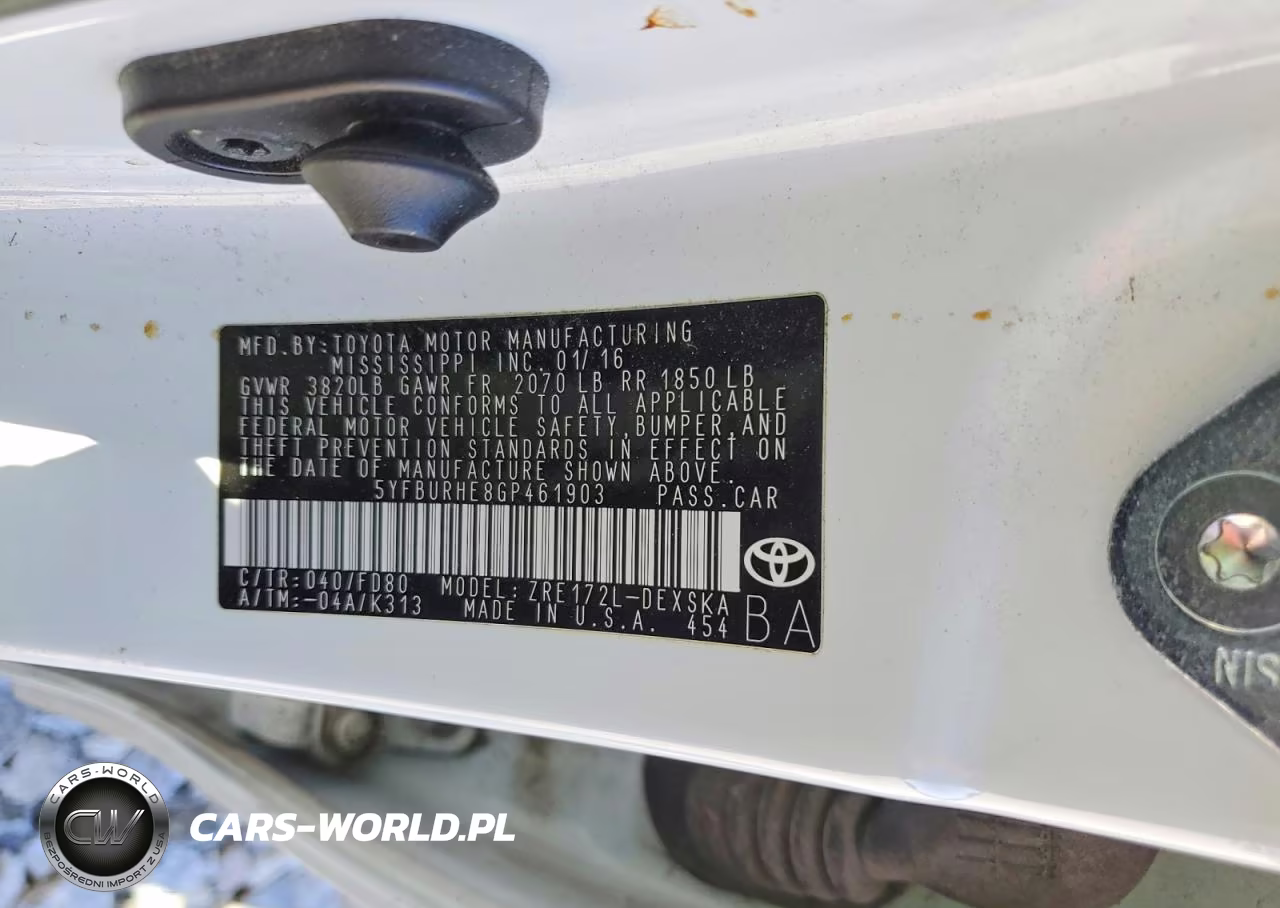 2016 Toyota Corolla S Plus VIN:5YFBURHE8GP461903 - 12