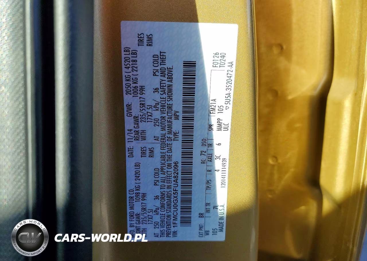 2015 Ford Escape Se VIN:1FMCU0GX5FUA82096 - 13