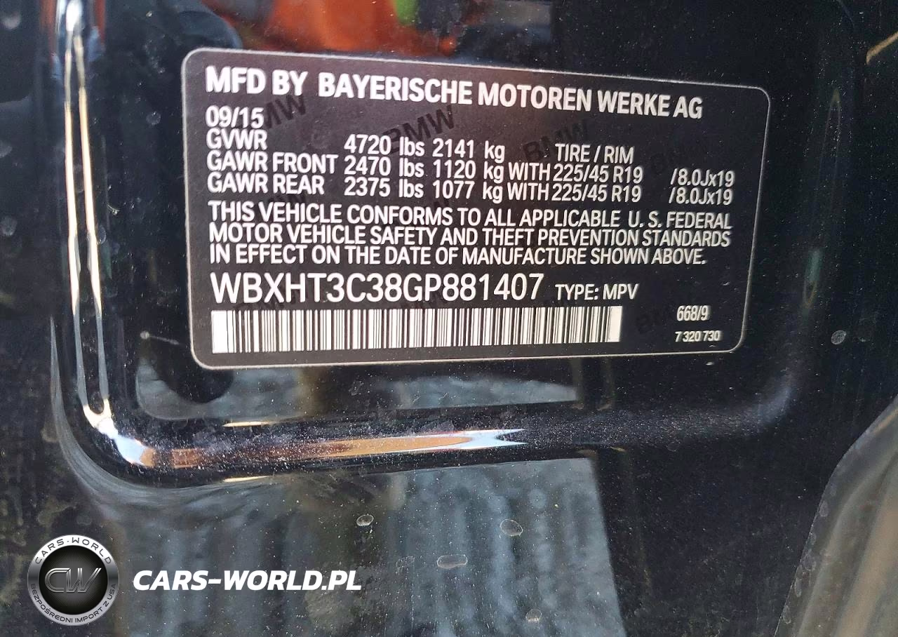 2016 BMW X1 xDrive28I VIN:WBXHT3C38GP881407 - 14
