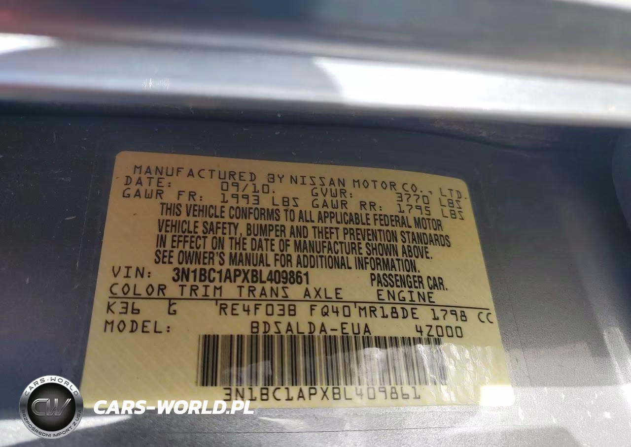 2011 Nissan Versa 1.8 S VIN:3N1BC1APXBL409861 - 12