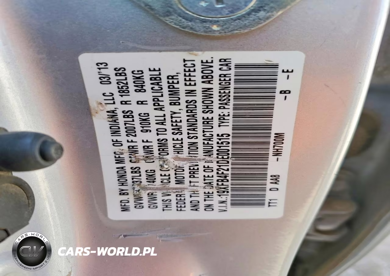 2013 Honda Civic Hybrid VIN:19XFB4F21DE001515 - 12