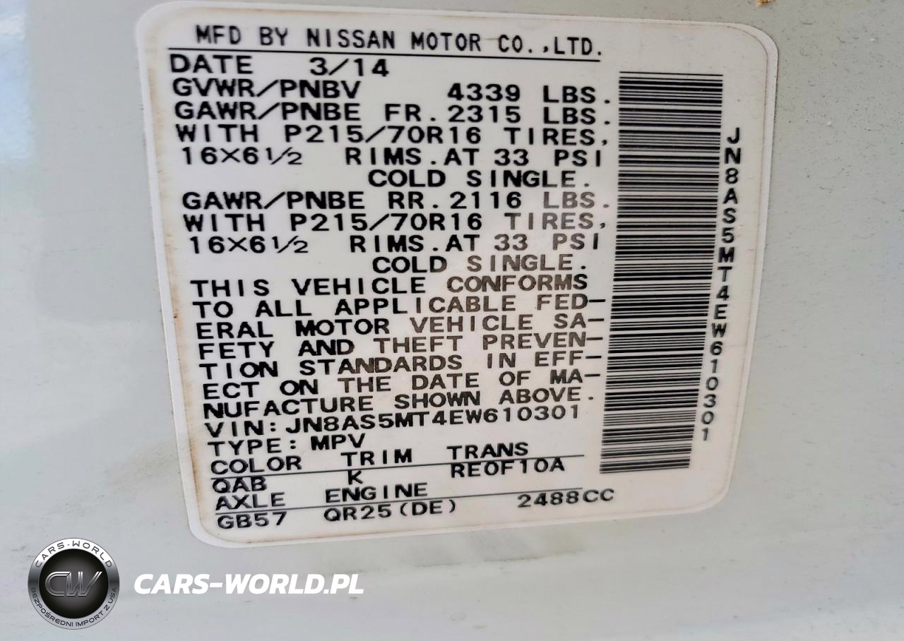 2014 Nissan Rogue Select S VIN:JN8AS5MT4EW610301 - 13