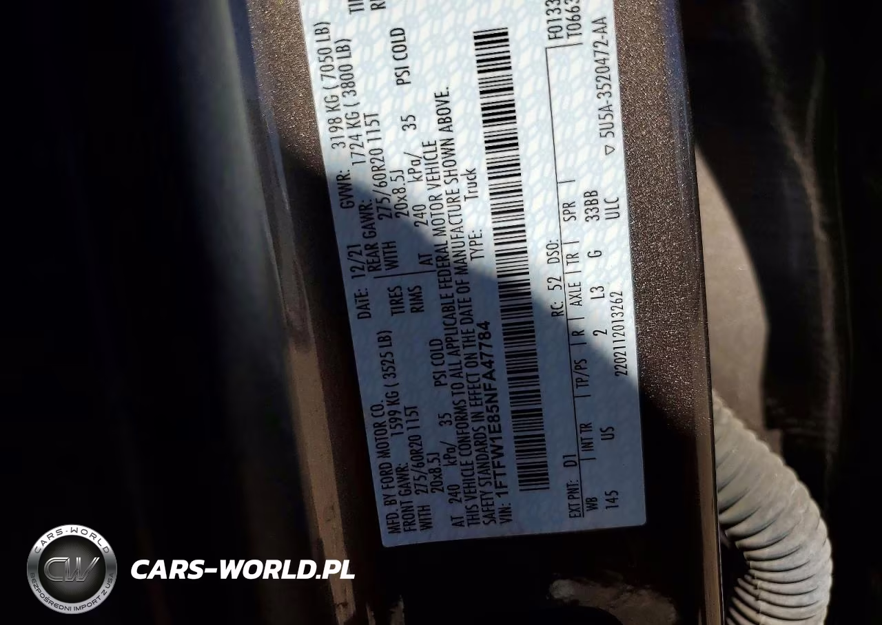 2022 Ford F150 Supercrew VIN:1FTFW1E85NFA47784 - 13