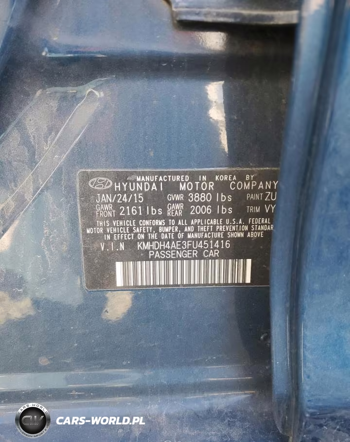 2015 Hyundai Elantra Se VIN:KMHDH4AE3FU451416 - 12