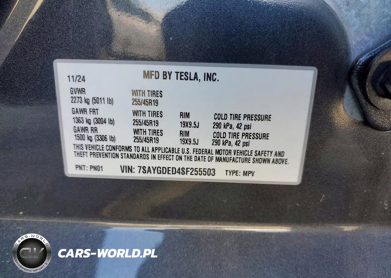 2025 Tesla Model Y VIN:7SAYGDED4SF255503 - 12