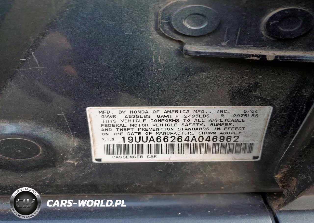 2004 Acura Tl VIN:19UUA66264A046962 - 12