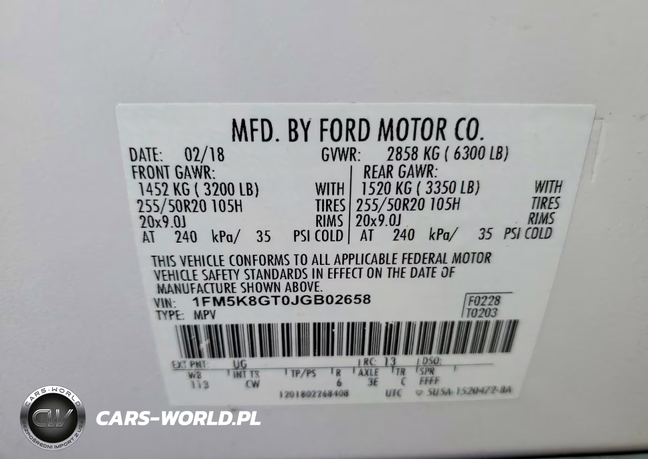 2018 Ford Explorer Sport VIN:1FM5K8GT0JGB02658 - 14